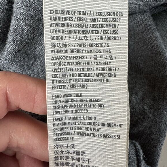 Abercrombie & Fitch Sweater Women’s Medium Gray Crop Cardigan Logo Lace Accent - Picture 13 of 14